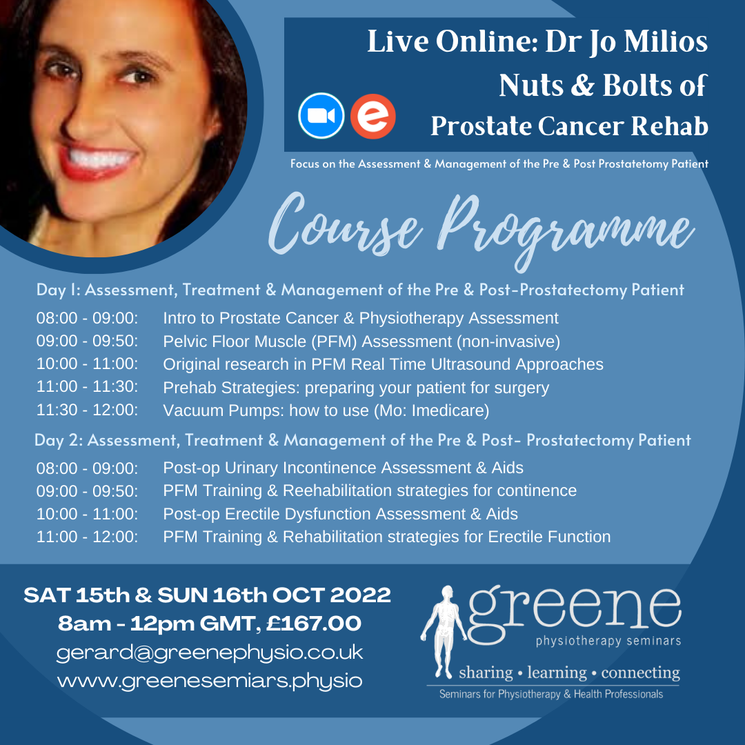 Dr Jo Milios: Nuts & Bolts of Prostate Cancer Rehab